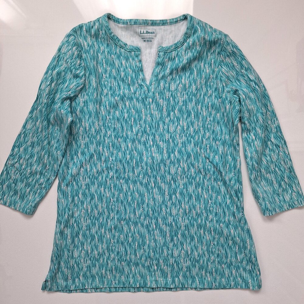 L.L. Bean Turquoise Top 100% Cotton